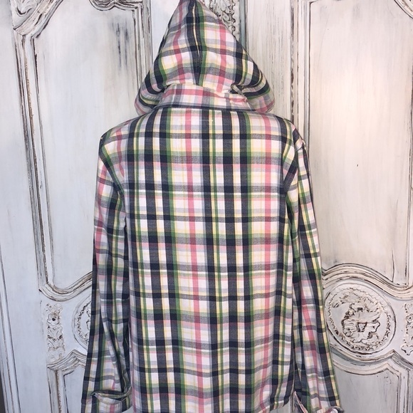 Medrona Lightweight Denim Multi Color Plaid Pullover Windbreaker Top Size Large - Picture 10 of 15